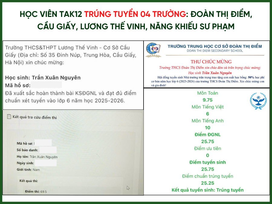 Testimonial v&agrave;o lớp 6